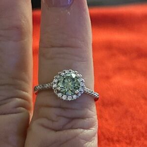 Green Moissanite Diamond ring size 7 retail $699‎